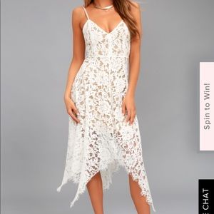 Lulu’s White Lace Midi Dress